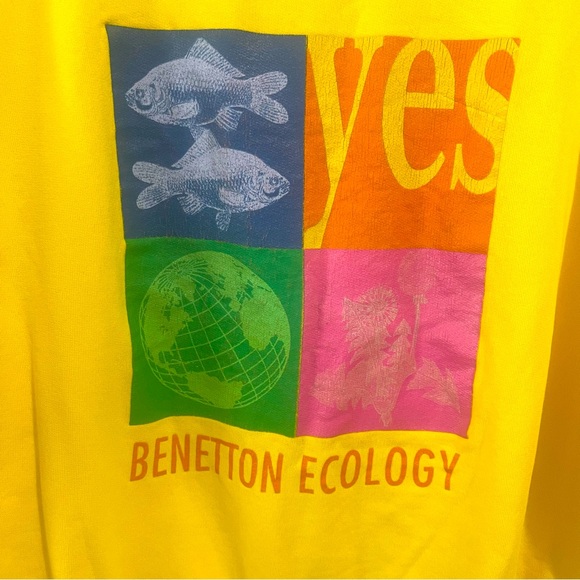 United Colors of Benetton Yellow Crew Neck Sweatshirt - Picture 2 of 4